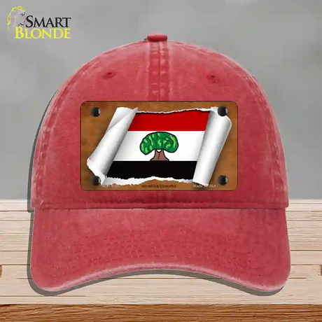 Oromia Ethiopia Flag Scroll Novelty License Plate Hat Unconstructed Cotton / Red