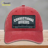 Corrections Officer Better Lover Novelty License Plate Hat Unconstructed Cotton / Red