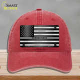 American Flag Corrections Novelty License Plate Hat Unconstructed Cotton / Red