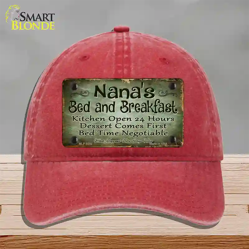 Nanas Bed And Breakfast Novelty License Plate Hat Unconstructed Cotton / Red