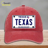 Texas Novelty License Plate Hat Unconstructed Cotton / Red