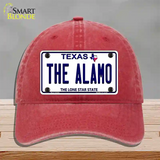 Alamo Texas Novelty License Plate Hat Unconstructed Cotton / Red