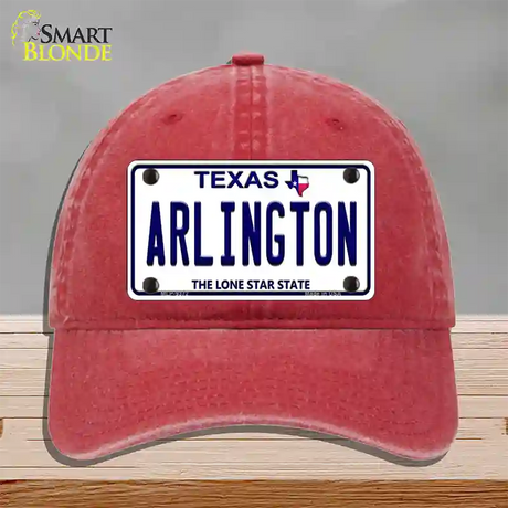 Arlington Texas Novelty License Plate Hat Unconstructed Cotton / Red