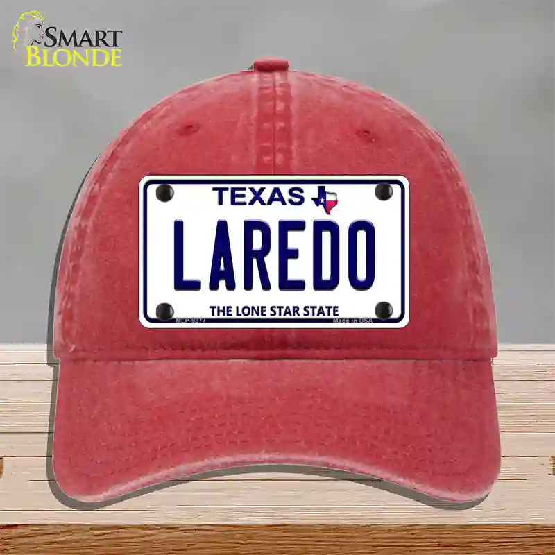 Laredo Texas Novelty License Plate Hat Unconstructed Cotton / Red