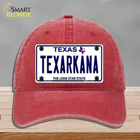 Texarkana Texas Novelty License Plate Hat Unconstructed Cotton / Red