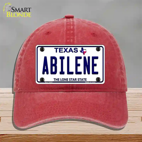 Abilene Texas Novelty License Plate Hat Unconstructed Cotton / Red