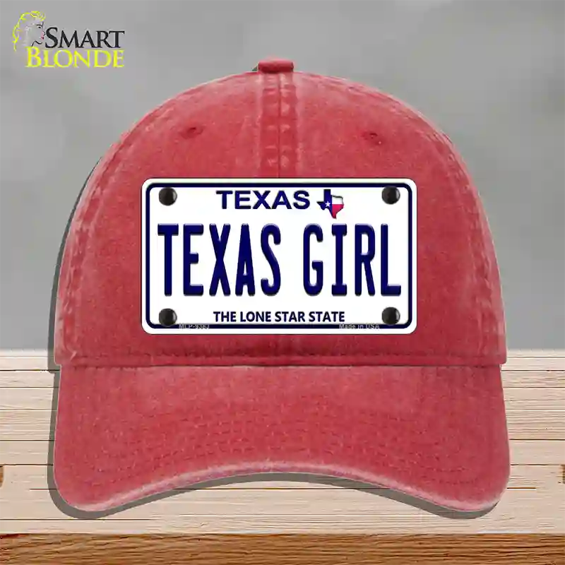 Texas Girl Texas Novelty License Plate Hat Unconstructed Cotton / Red