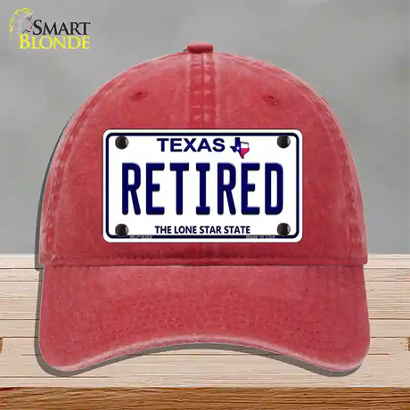 Retired Texas Novelty License Plate Hat Unconstructed Cotton / Red