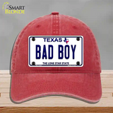 Bad Boy Texas Novelty License Plate Hat Unconstructed Cotton / Red