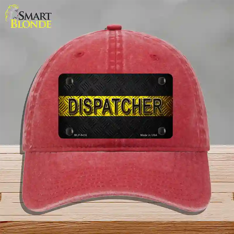 Dispatcher Novelty License Plate Hat Unconstructed Cotton / Red