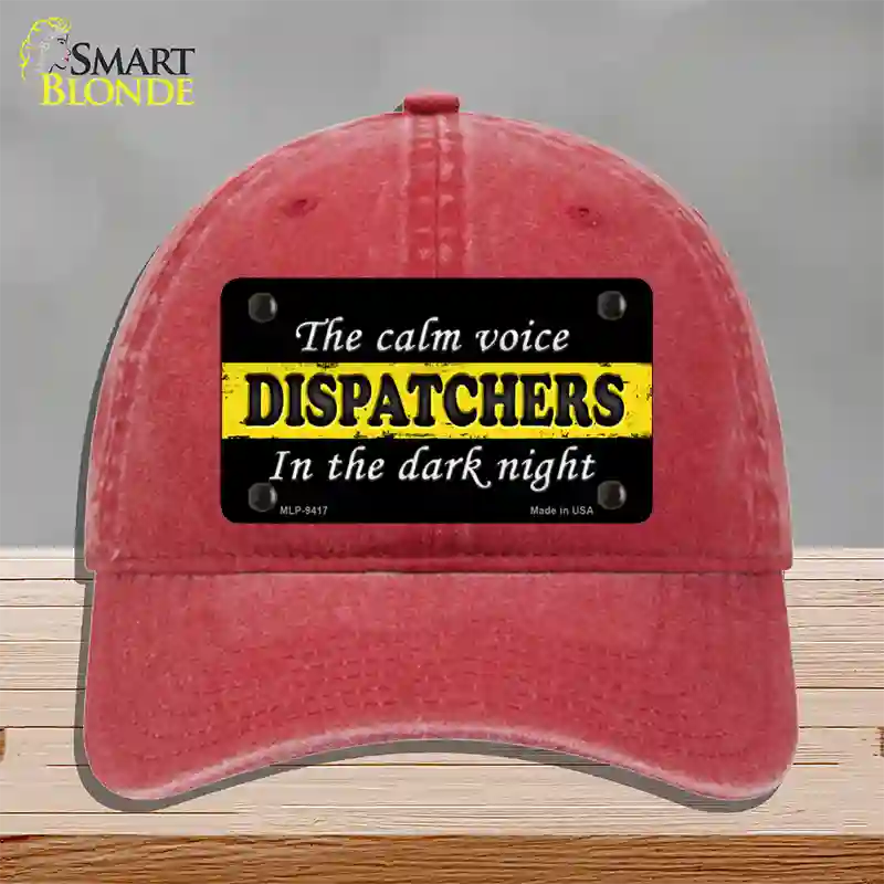 The Calm Voice Dispatchers Novelty License Plate Hat Unconstructed Cotton / Red