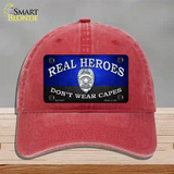 Real Heroes Blue Novelty License Plate Hat Unconstructed Cotton / Red