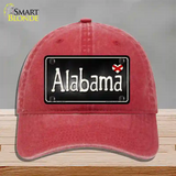 Alabama Flag Script Novelty License Plate Hat Unconstructed Cotton / Red