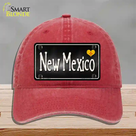 New Mexico Flag Script Novelty License Plate Hat Unconstructed Cotton / Red