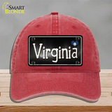 Virginia Flag Script Novelty License Plate Hat Unconstructed Cotton / Red