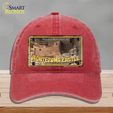 Montezuma Castle Novelty License Plate Hat Unconstructed Cotton / Red