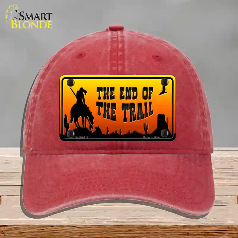 End Of Trail Scenic Novelty License Plate Hat Unconstructed Cotton / Red