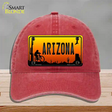 Biker Arizona Scenic Novelty License Plate Hat Unconstructed Cotton / Red