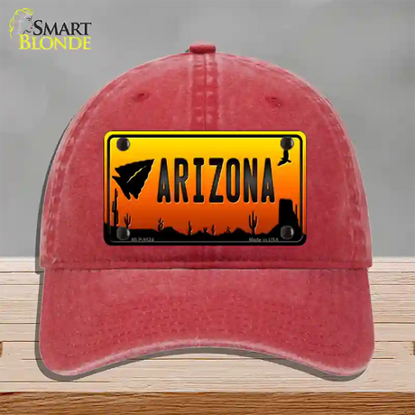 Arrowhead Arizona Scenic Novelty License Plate Hat Unconstructed Cotton / Red