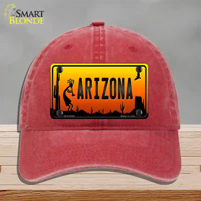 Kokopelli Arizona Scenic Novelty License Plate Hat Unconstructed Cotton / Red