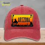 Rodeo Arizona Scenic Novelty License Plate Hat Unconstructed Cotton / Red