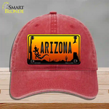 Lizard Arizona Scenic Novelty License Plate Hat Unconstructed Cotton / Red