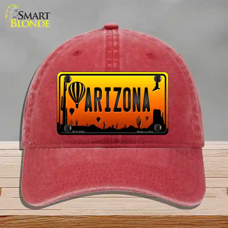 Balloon Arizona Scenic Novelty License Plate Hat Unconstructed Cotton / Red