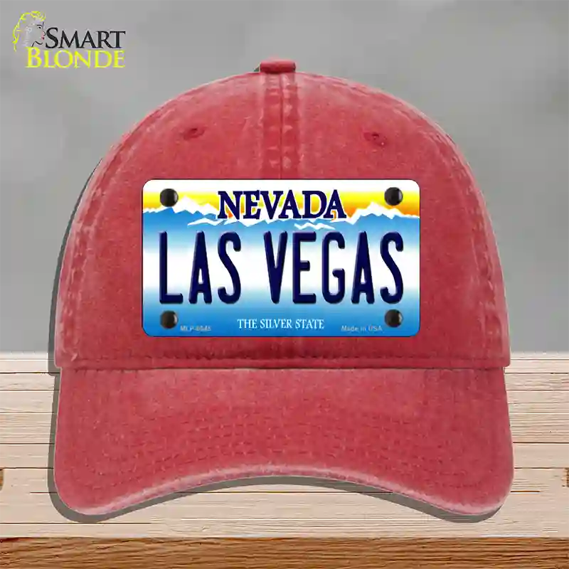 Las Vegas Nevada Novelty License Plate Hat Unconstructed Cotton / Red