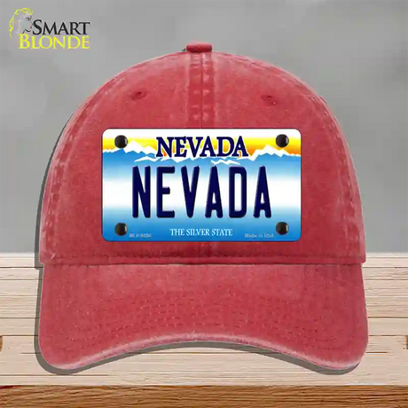 Nevada Nevada Novelty License Plate Hat Unconstructed Cotton / Red