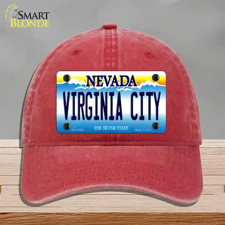 Virginia City Nevada Novelty License Plate Hat Unconstructed Cotton / Red