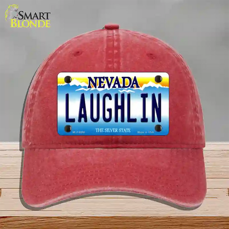 Laughlin Nevada Novelty License Plate Hat Unconstructed Cotton / Red