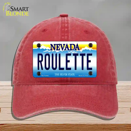 Roulette Nevada Novelty License Plate Hat Unconstructed Cotton / Red