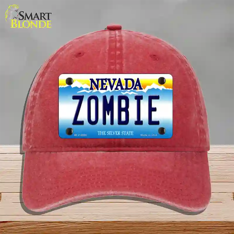 Zombie Nevada Novelty License Plate Hat Unconstructed Cotton / Red