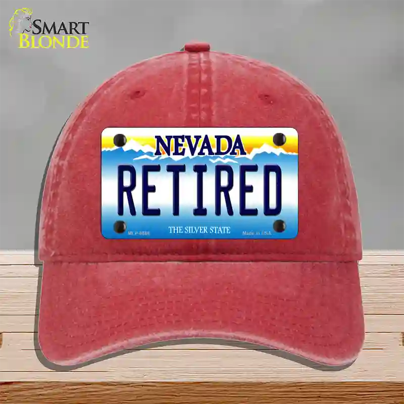 Retired Nevada Novelty License Plate Hat Unconstructed Cotton / Red