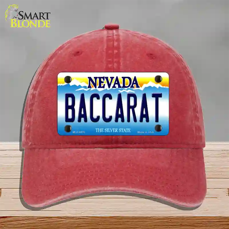 Baccarat Nevada Novelty License Plate Hat Unconstructed Cotton / Red