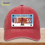 Wilderness Alaska State Novelty License Plate Hat Unconstructed Cotton / Red