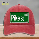 Pike St 1400 Novelty License Plate Hat Unconstructed Cotton / Red