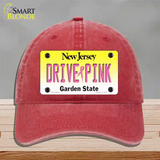 Drive Pink New Jersey Novelty License Plate Hat Unconstructed Cotton / Red