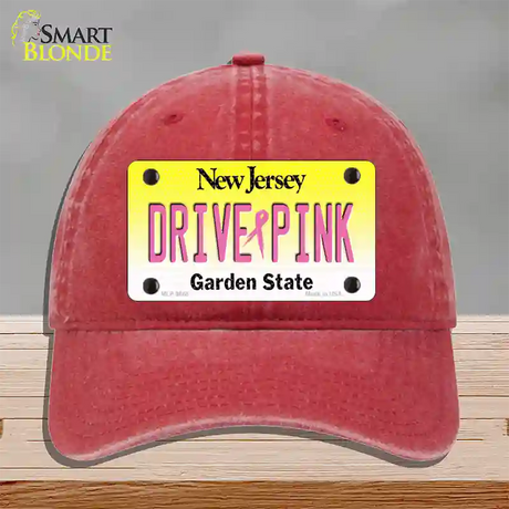 Drive Pink New Jersey Novelty License Plate Hat Unconstructed Cotton / Red