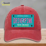 Drive Pink New Mexico Novelty License Plate Hat Unconstructed Cotton / Red