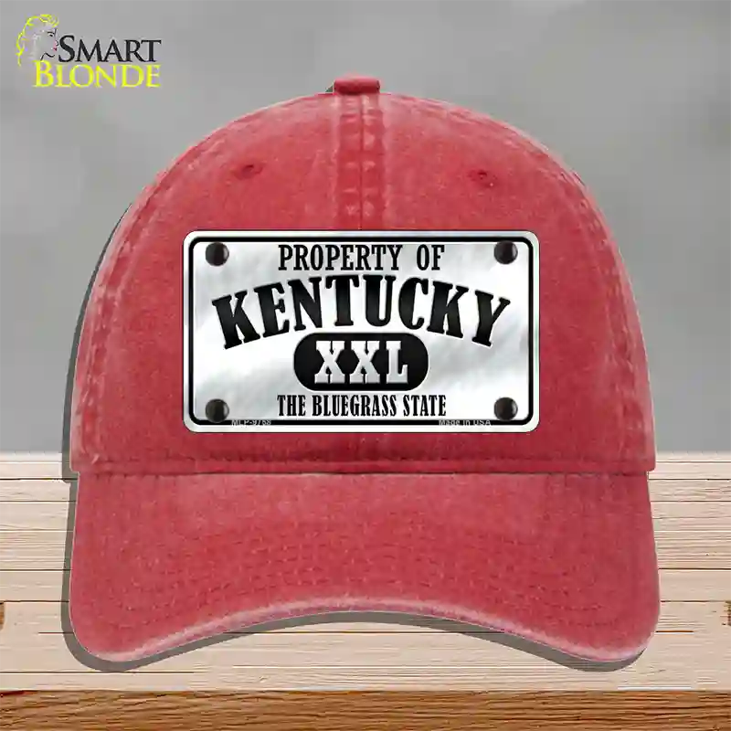 Property Of Kentucky Novelty License Plate Hat Unconstructed Cotton / Red