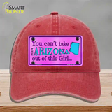 Arizona Girl Novelty License Plate Hat Unconstructed Cotton / Red