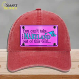 Maryland Girl Novelty License Plate Hat Unconstructed Cotton / Red