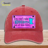 Minnesota Girl Novelty License Plate Hat Unconstructed Cotton / Red