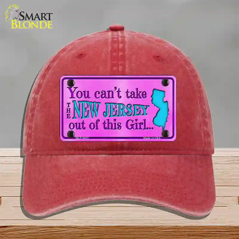 New Jersey Girl Novelty License Plate Hat Unconstructed Cotton / Red