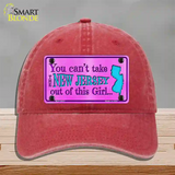 New Jersey Girl Novelty License Plate Hat Unconstructed Cotton / Red