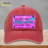 North Carolina Girl Novelty License Plate Hat Unconstructed Cotton / Red