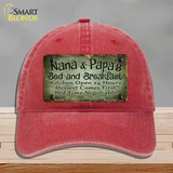 Nana And Papas Bed And Breakfast Novelty License Plate Hat Unconstructed Cotton / Red