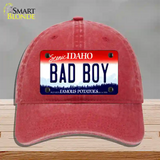 Bad Boy Idaho Novelty License Plate Hat Unconstructed Cotton / Red