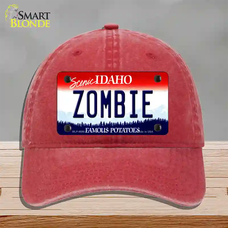 Zombie Idaho Novelty License Plate Hat Unconstructed Cotton / Red